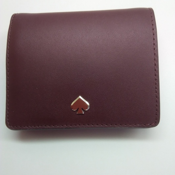 kate spade Handbags - Kate Spade New Burgundy Small Bi-Fold Wallet
